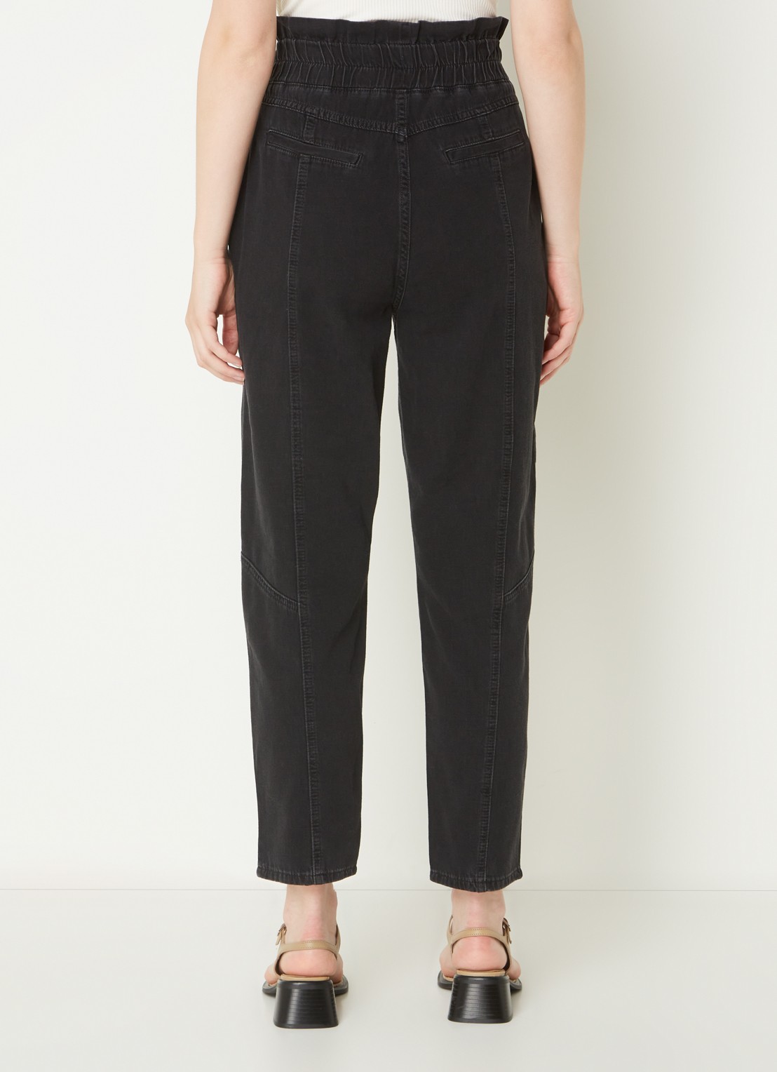 Ba&sh Mony high waist cropped mom jeans met steekzakken - achterkant 2 zwart