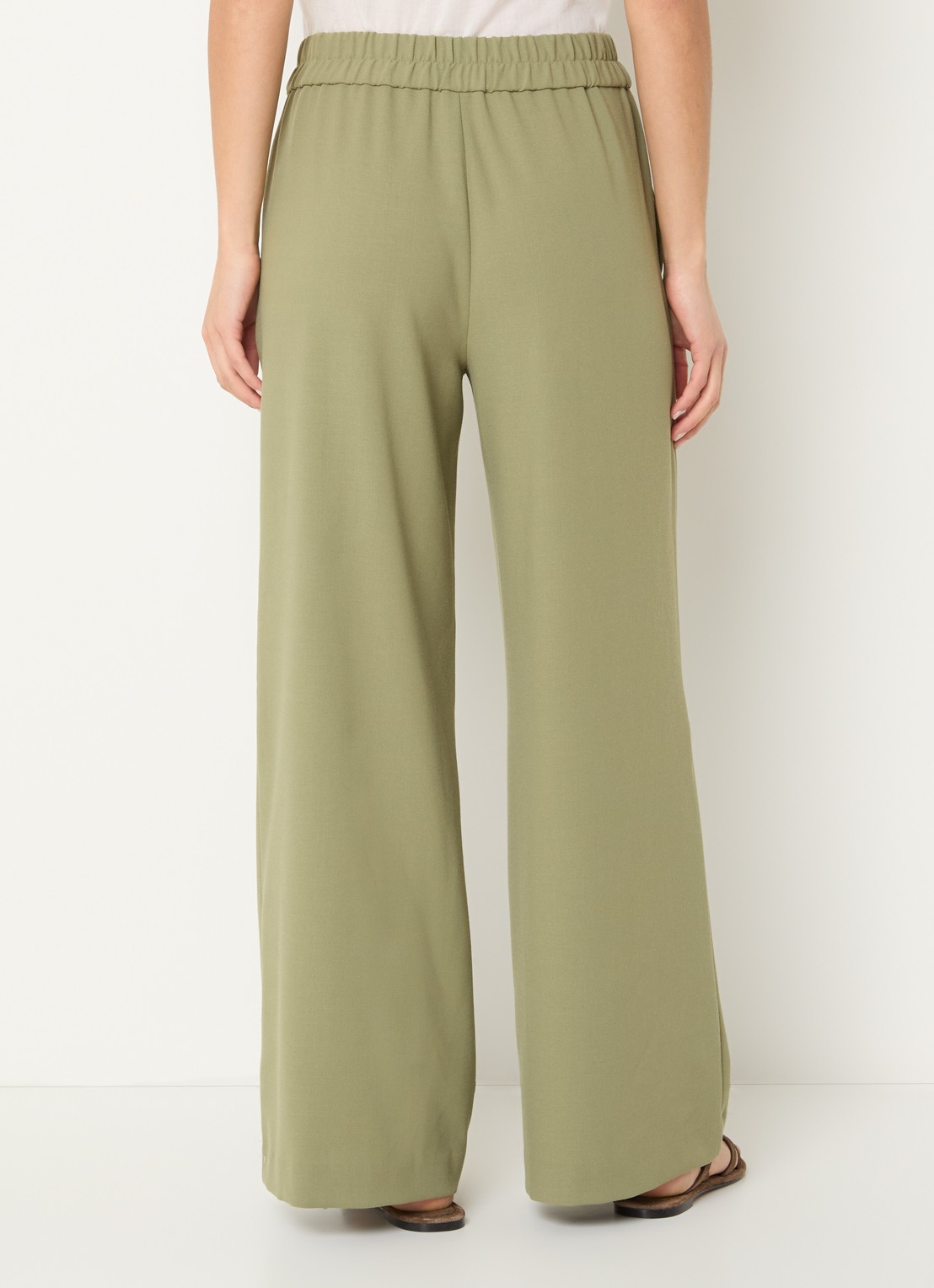 ba&sh Narlos high waist loose fit pantalon met steekzakken  - achterkant olijfgroen