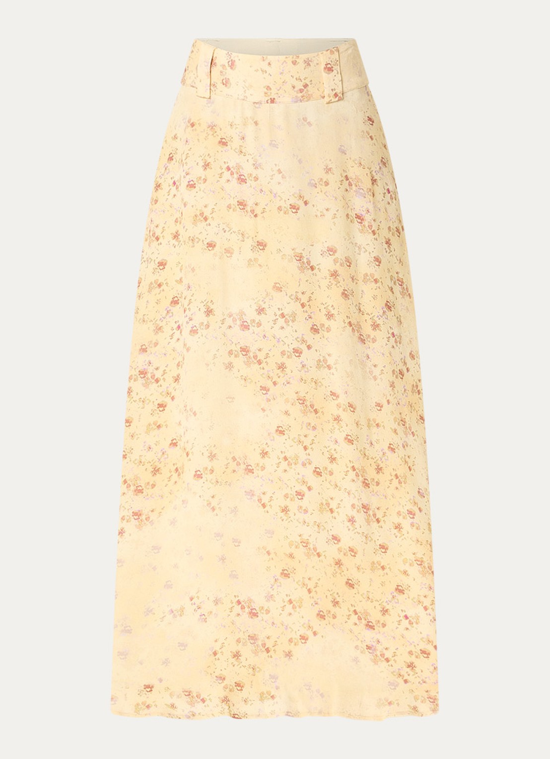 ba&sh Nattalina high waist midi rok met print - voorkant 3 vanillegeel