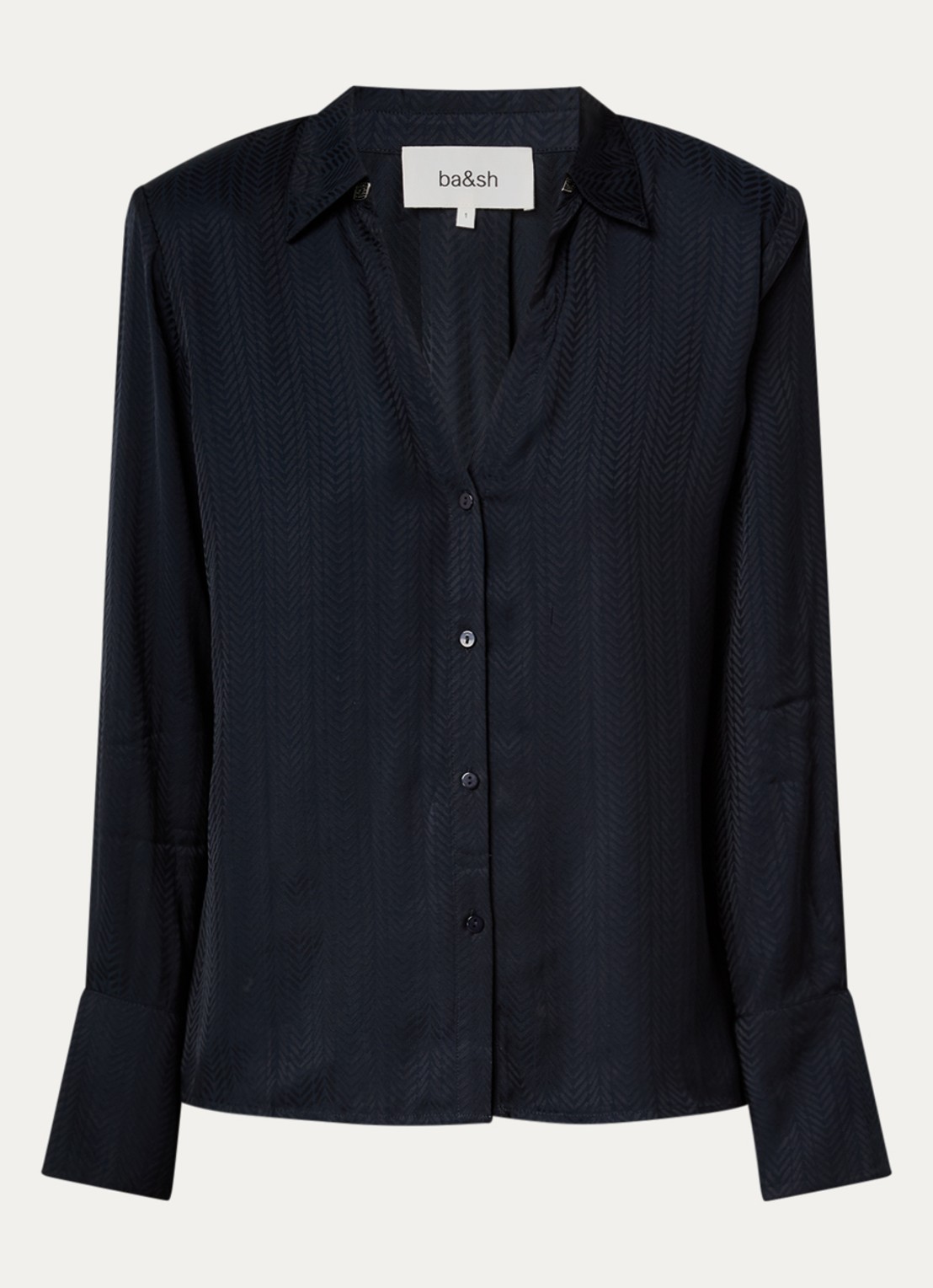ba&sh Netsey blouse met schoudervulling - voorkant donkerblauw
