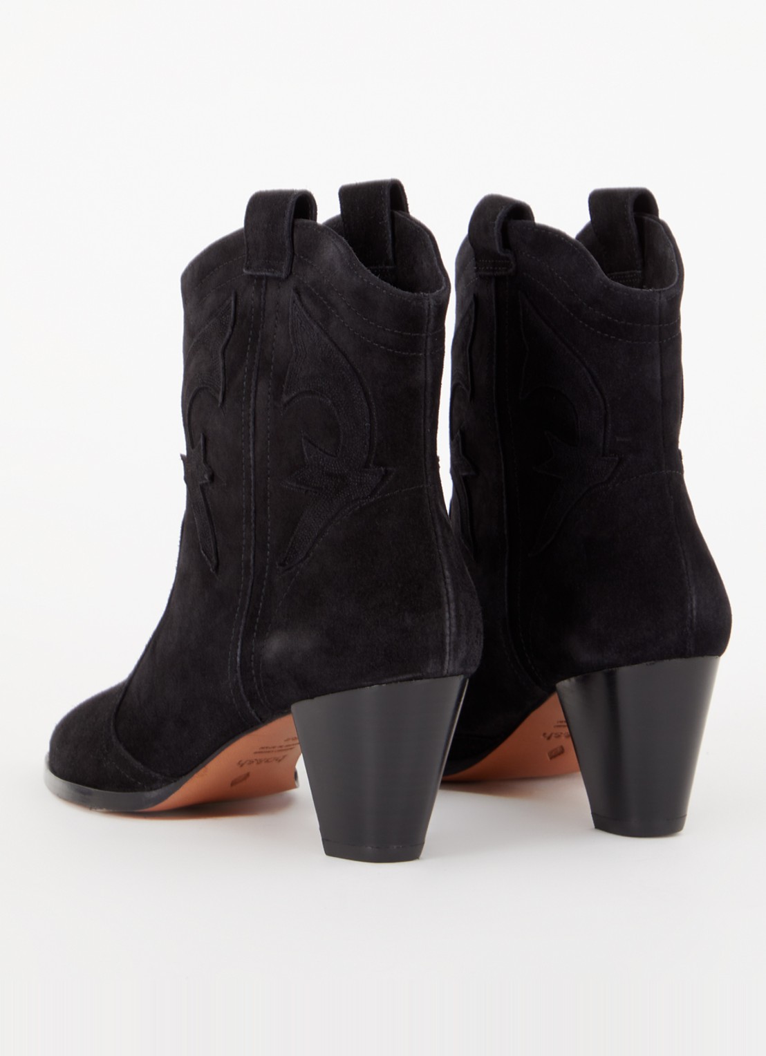 ba&sh New Casey cowboylaars van kalfssuède - achterkant zwart