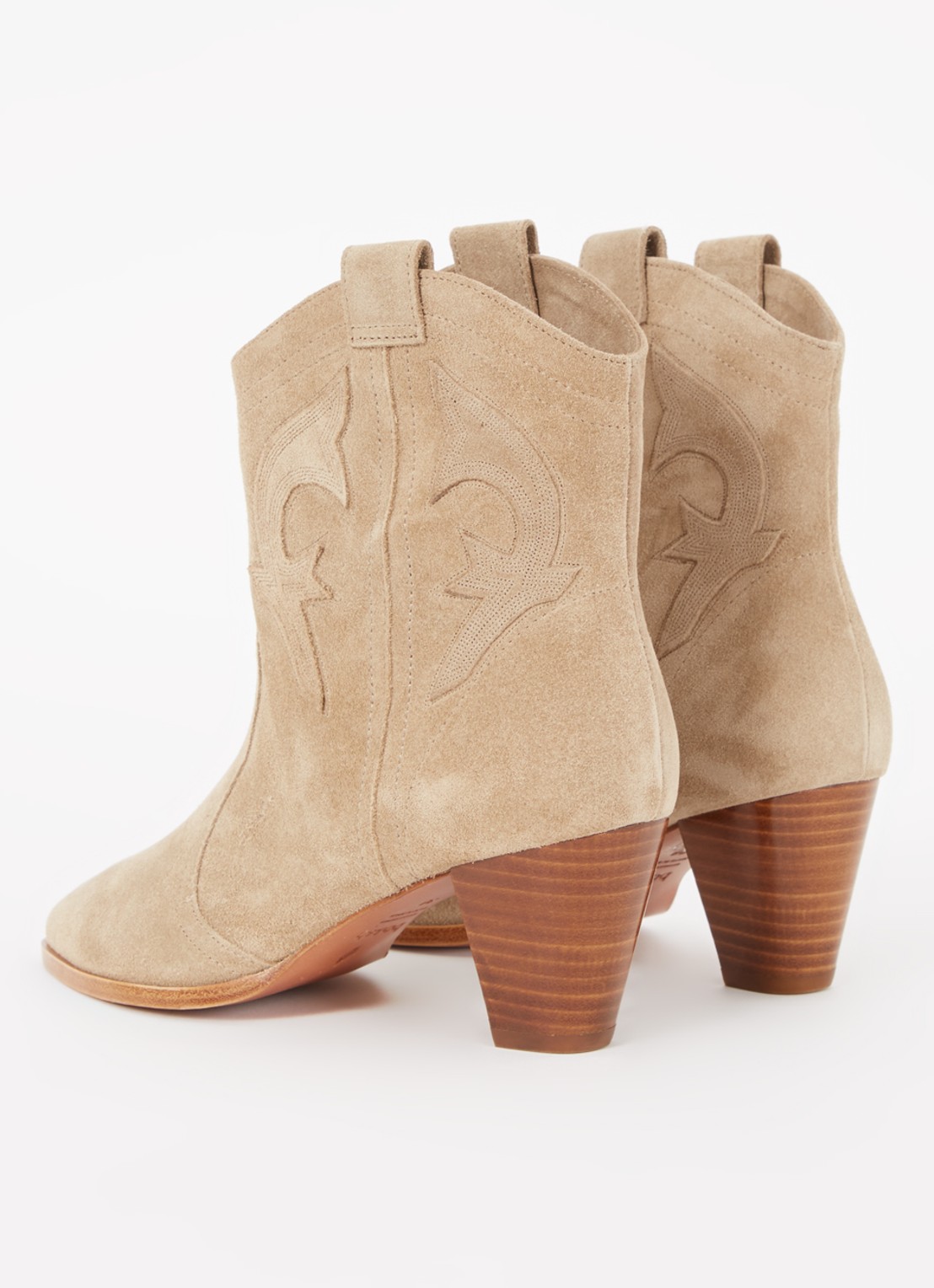 ba&sh New Casey cowboylaars van kalfssuède - achterkant 3 donkerbeige