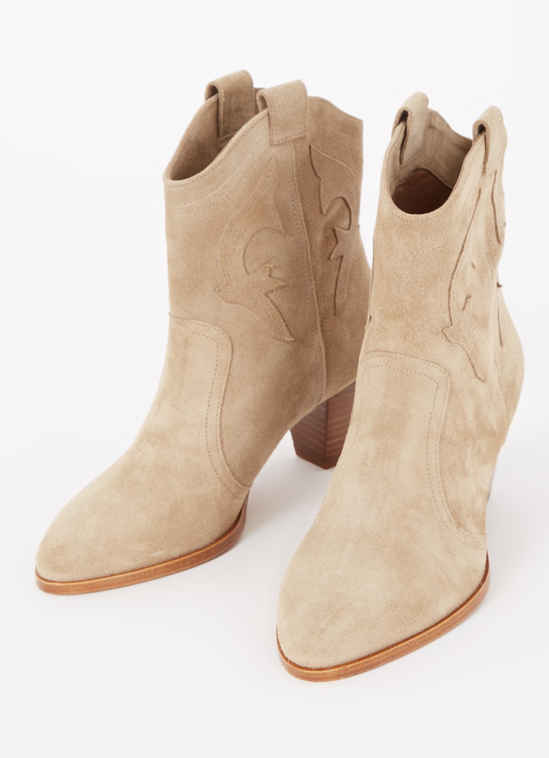 ba&sh New Casey cowboylaars van kalfssuède - detail 5 donkerbeige
