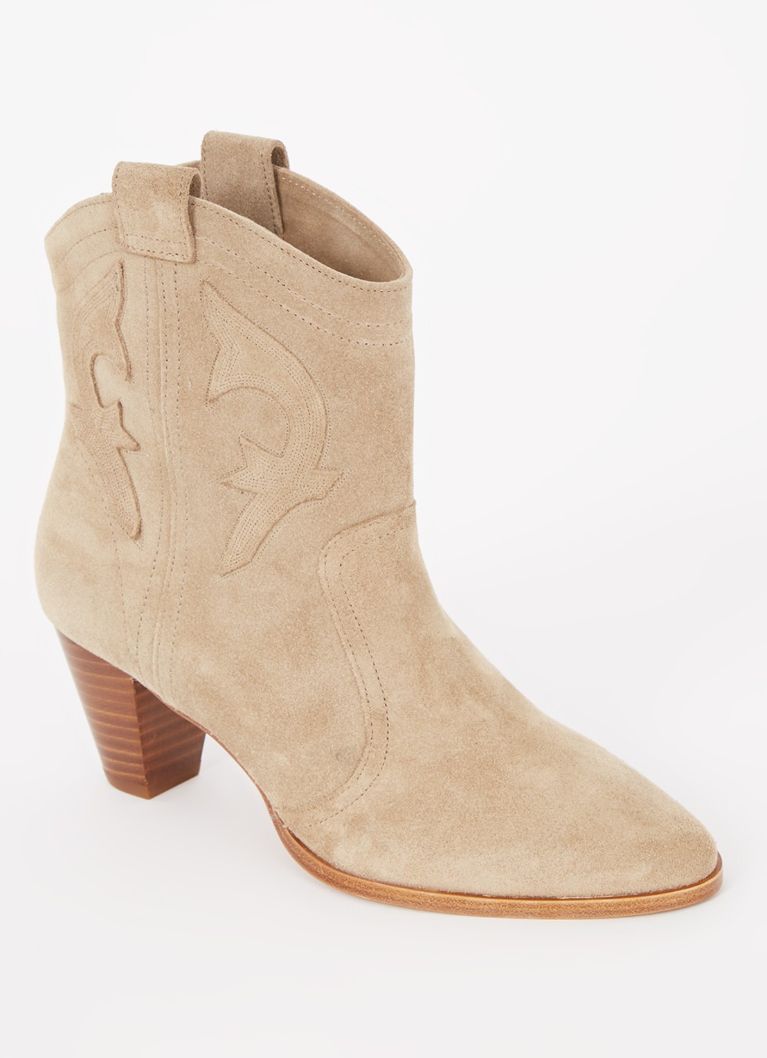 ba&sh New Casey cowboylaars van kalfssuède - voorkant donkerbeige