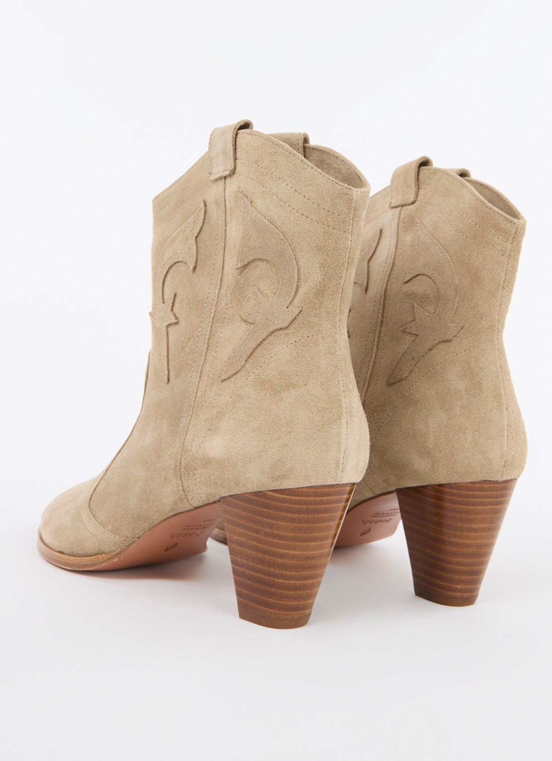 ba&sh New Casey cowboylaars van kalfssuède - achterkant 4 donkerbeige