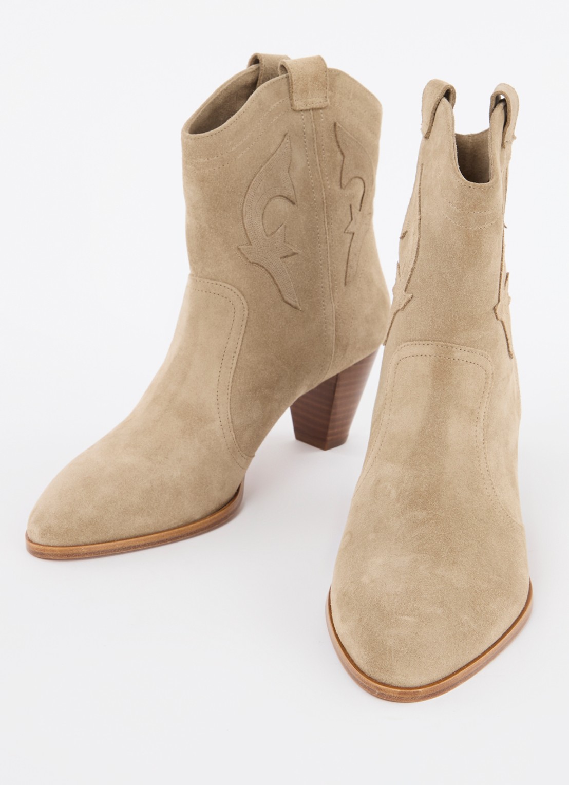 ba&sh New Casey cowboylaars van kalfssuède - detail 7 donkerbeige