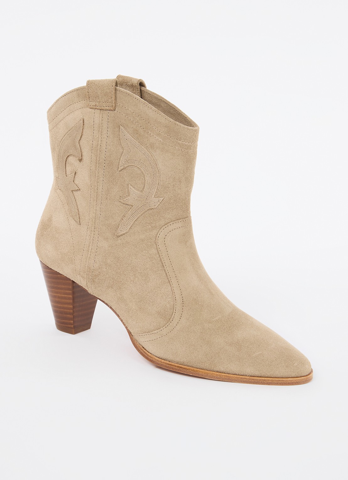 ba&sh New Casey cowboylaars van kalfssuède - voorkant 2 donkerbeige