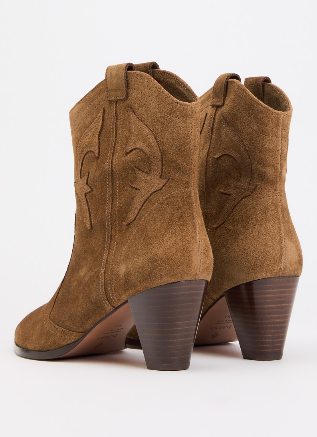 ba&sh New Casey enkellaarsje van suède - achterkant 3 camel