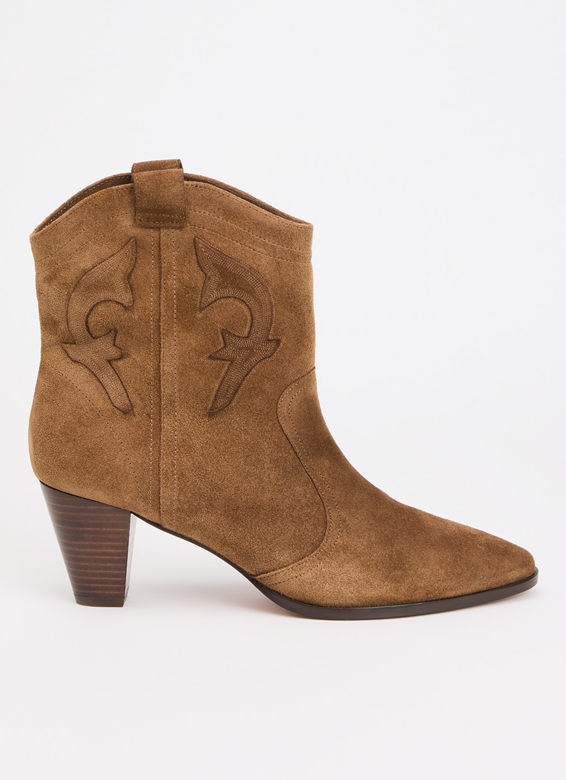 ba&sh New Casey enkellaarsje van suède - voorkant 4 camel