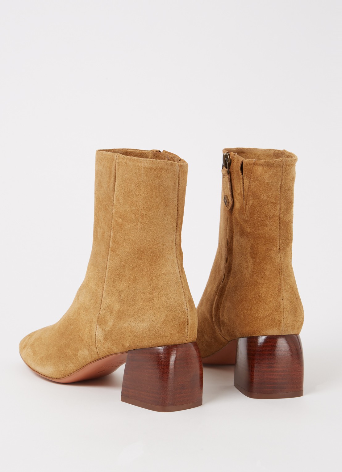 ba&sh New Cecily enkellaarsje van suède  - achterkant 2 camel