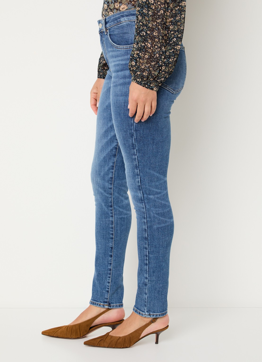 ba&sh Niko mid waist skinny jeans met medium wassing - detail 2 indigo