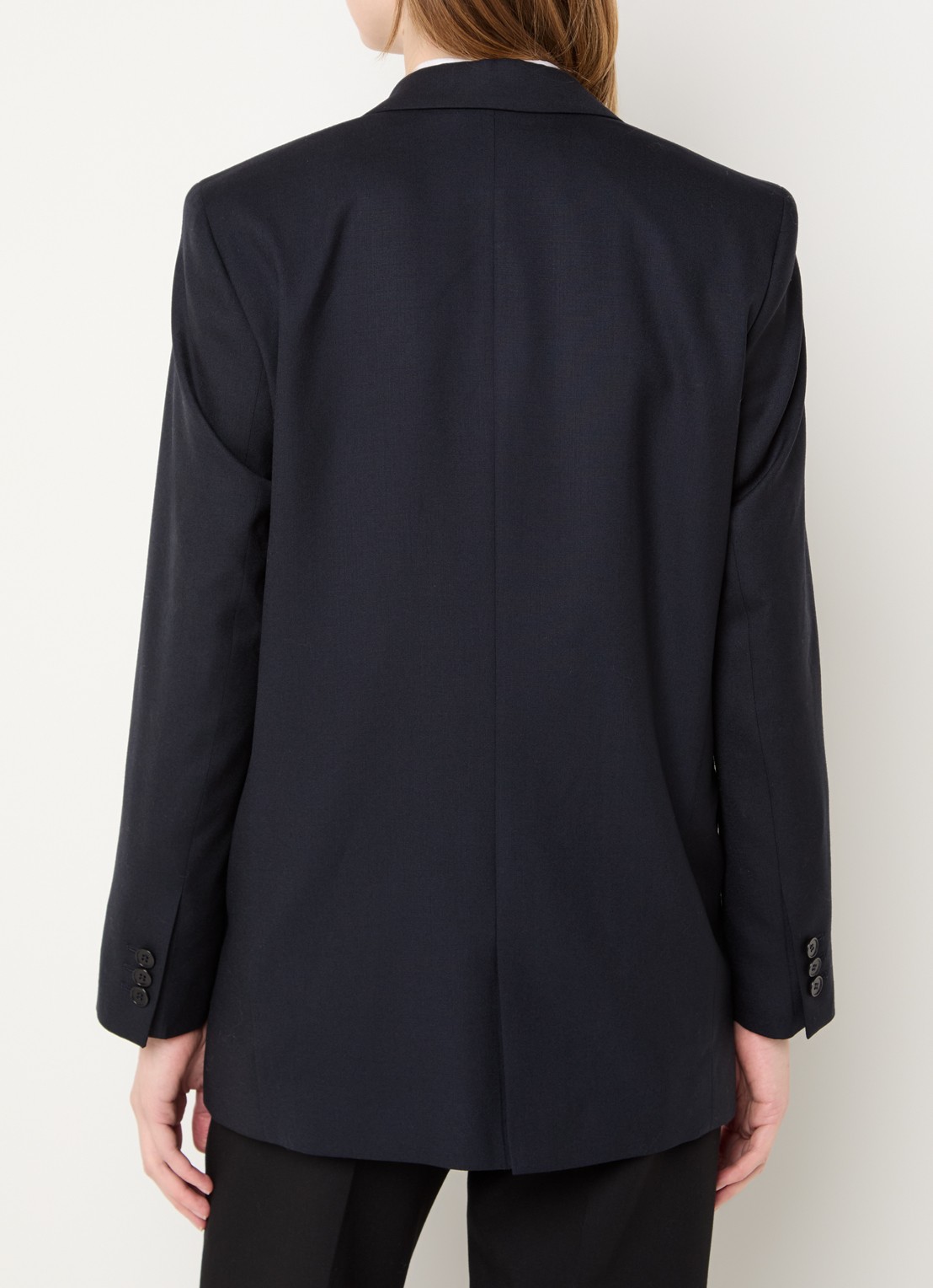 ba&sh Nisha blazer in wolblend met klepzakken - achterkant donkerblauw