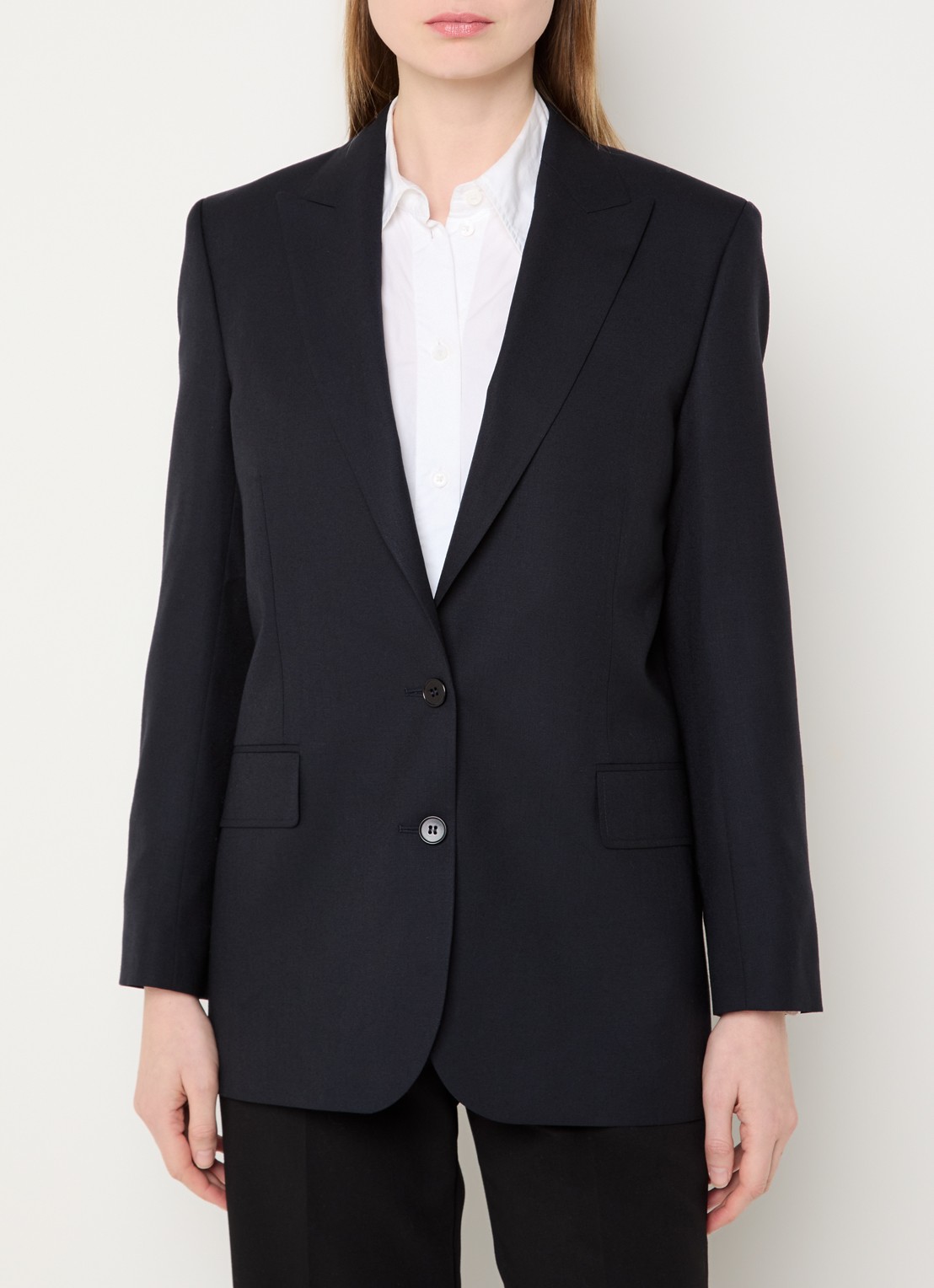 ba&sh Nisha blazer in wolblend met klepzakken - detail 2 donkerblauw
