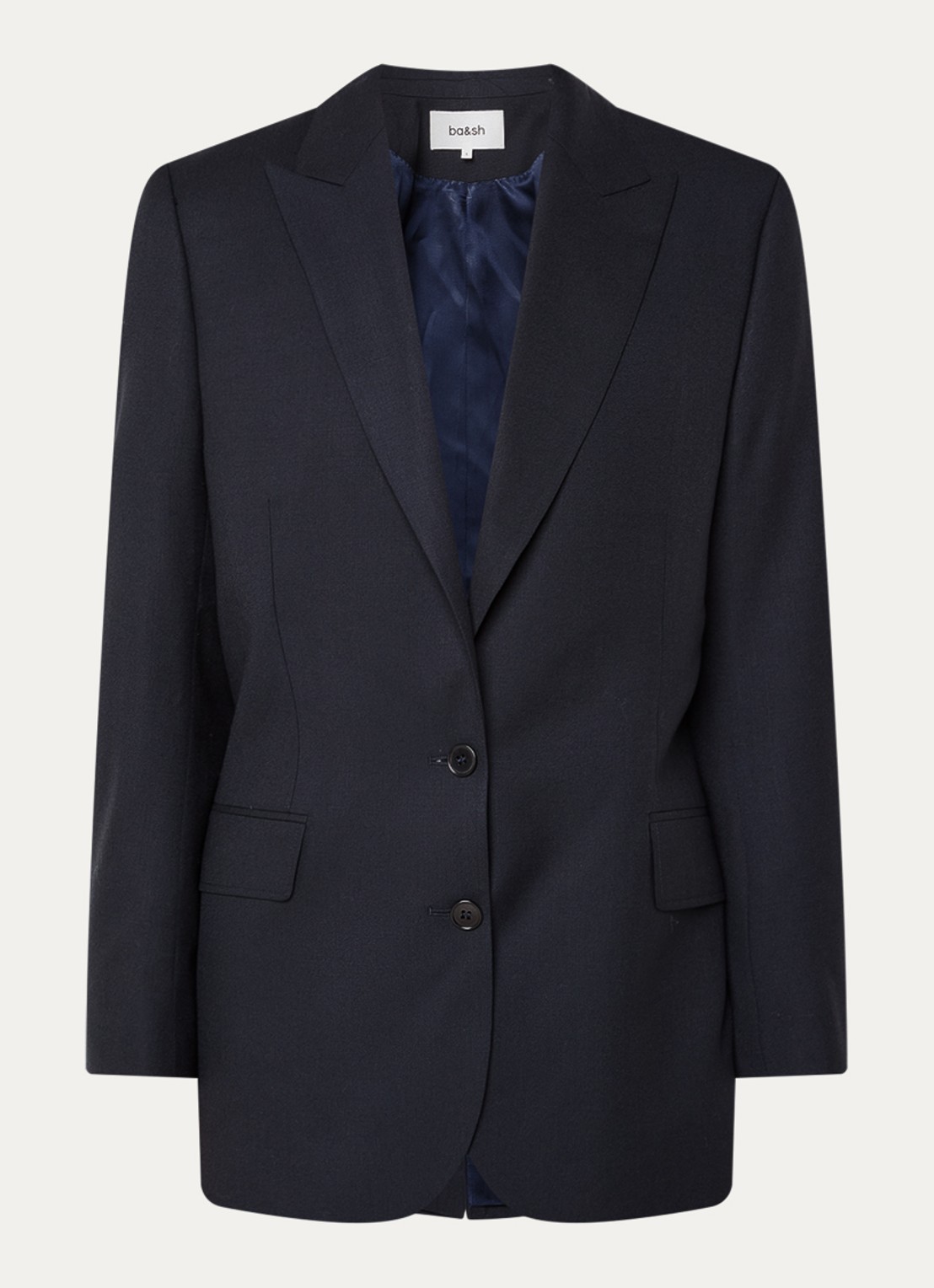ba&sh Nisha blazer in wolblend met klepzakken - voorkant 3 donkerblauw