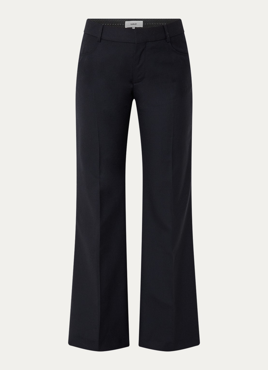 ba&sh Nives high waist bootcut fit broek van scheerwol - voorkant donkerblauw