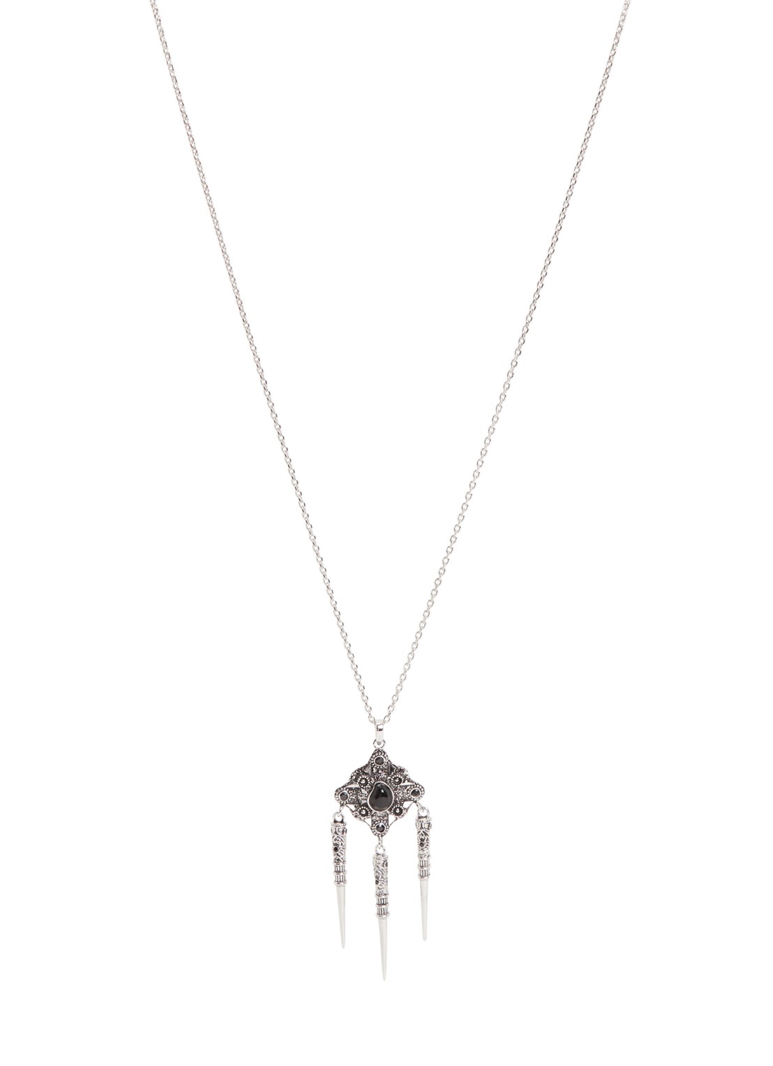 ba&sh Noor ketting met hanger - voorkant zilver