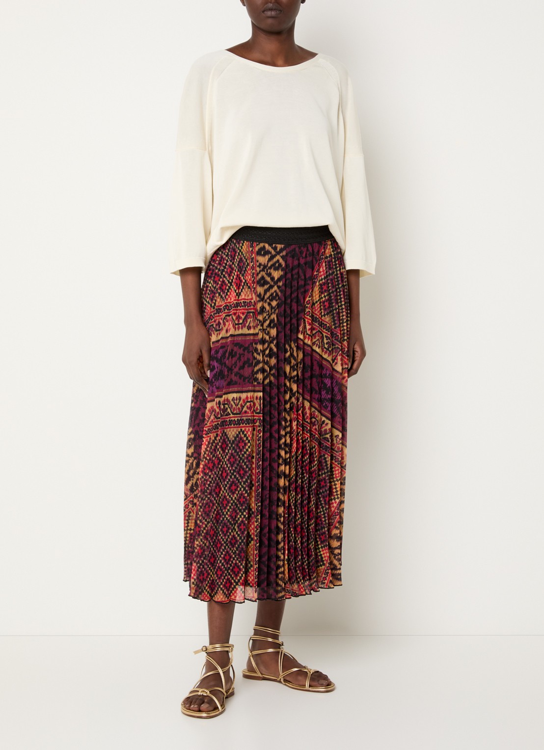 ba&sh Olgia midi rok met print - voorkant 4 rood