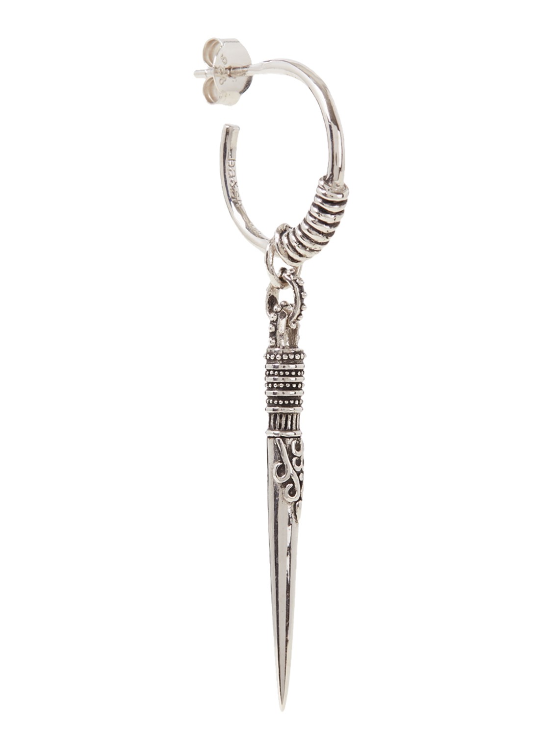 Ba&sh Olivia enkele oorsteker met hanger  - voorkant zilver