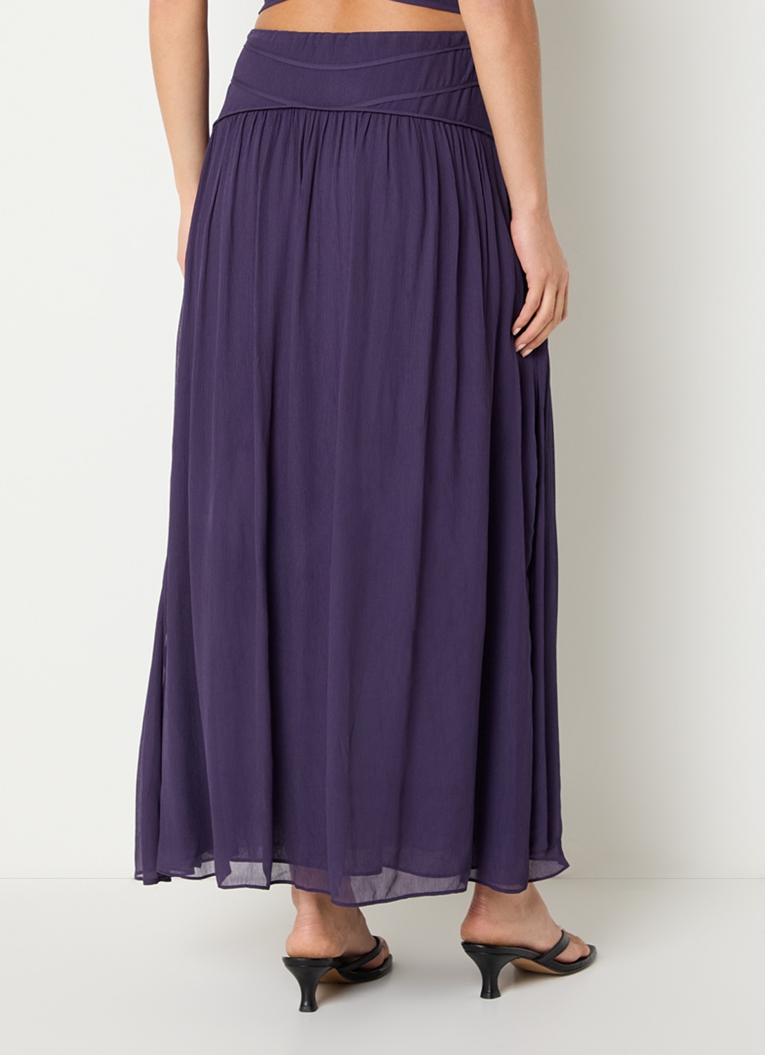 ba&sh Olivia maxi rok van crêpe  - achterkant 4 paars