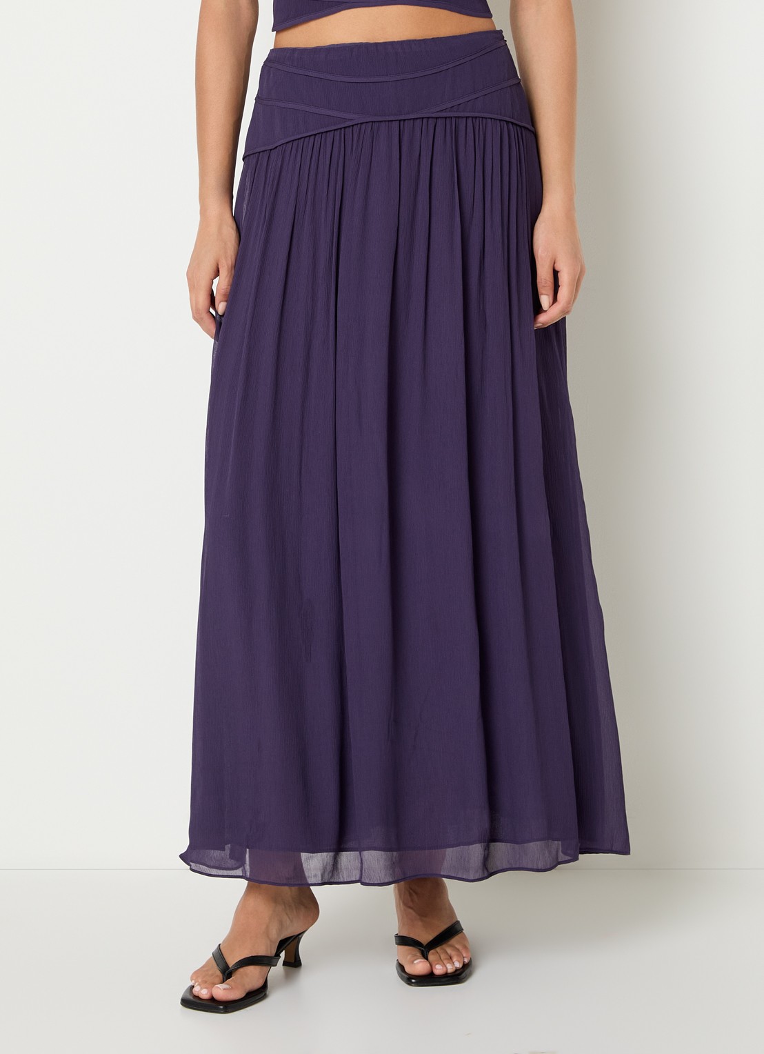 ba&sh Olivia maxi rok van crêpe  - detail 3 paars