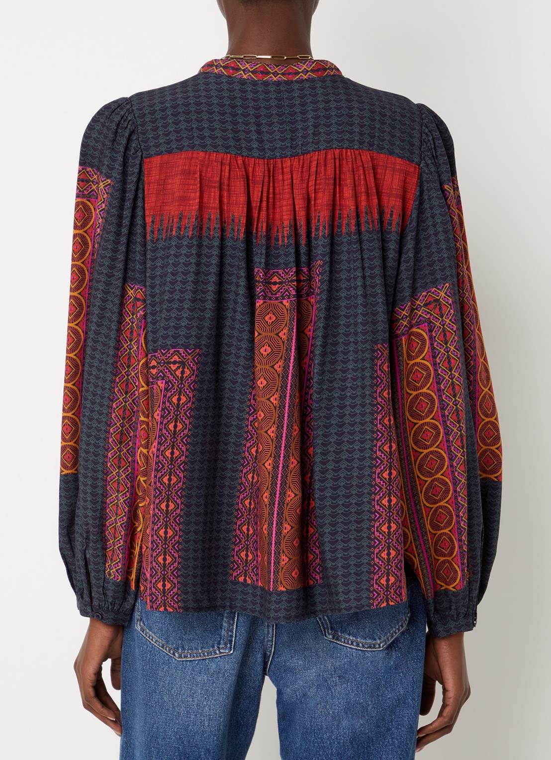 ba&sh Olivio tuniek met print - achterkant 2 rood