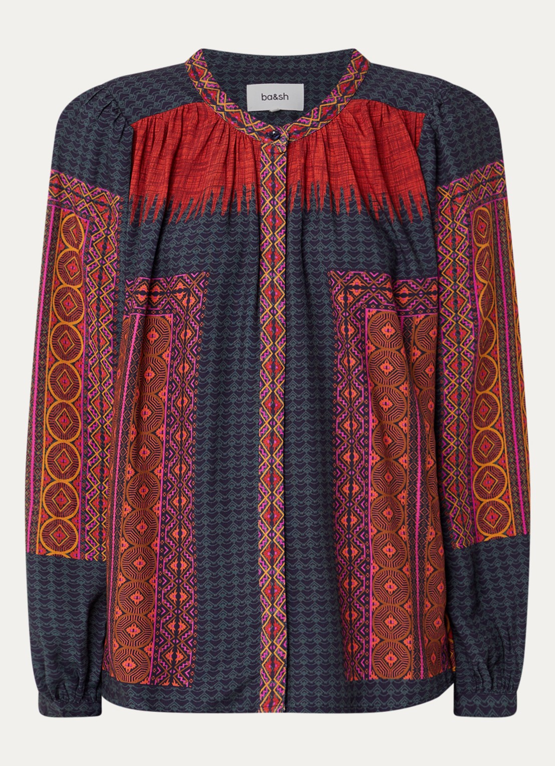 ba&sh Olivio tuniek met print - voorkant 3 rood