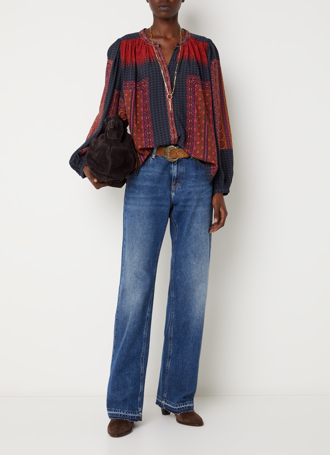 ba&sh Olivio tuniek met print - voorkant 4 rood