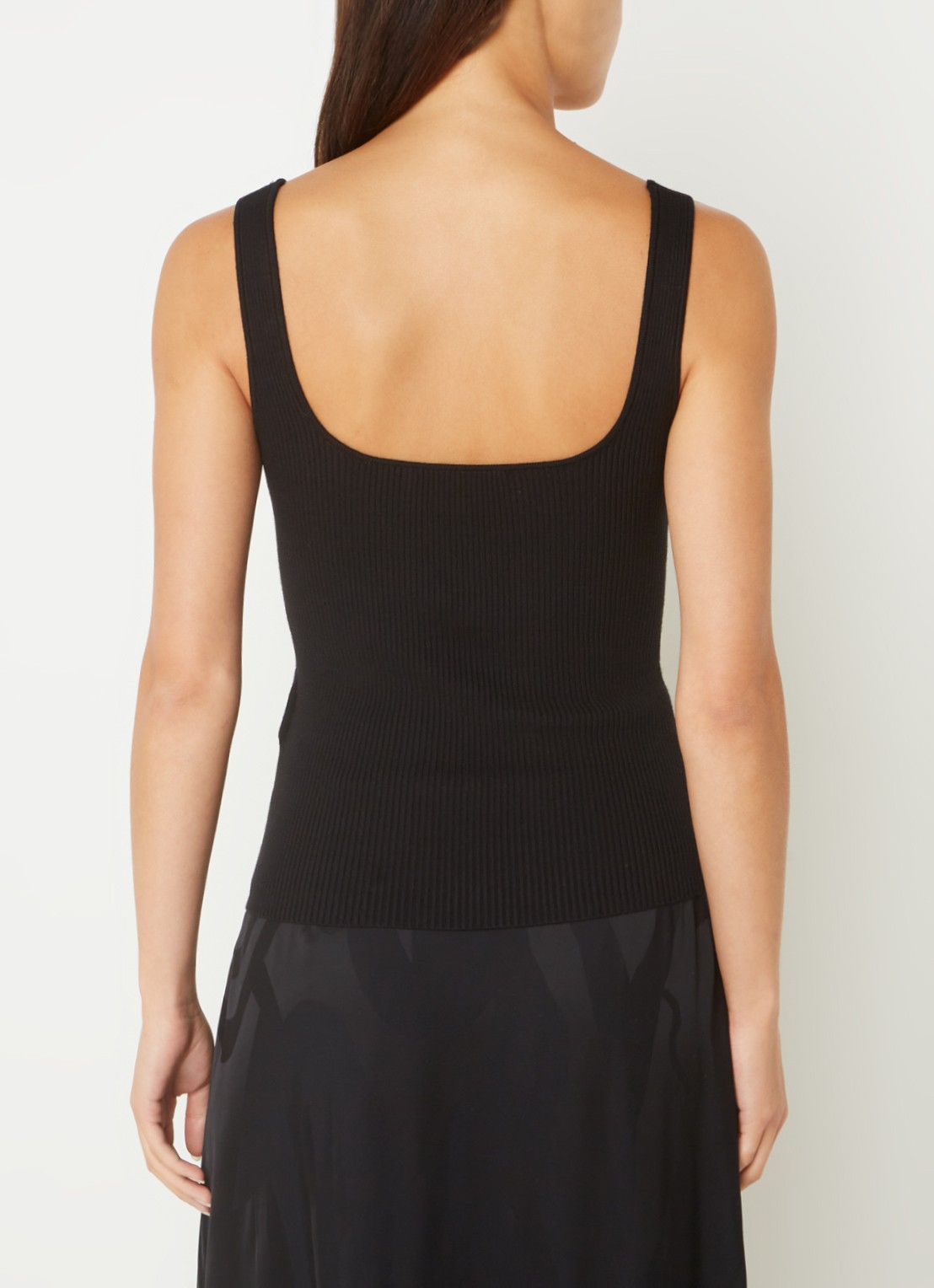 ba&sh Oxmo ribgebreide tanktop met stretch - achterkant zwart