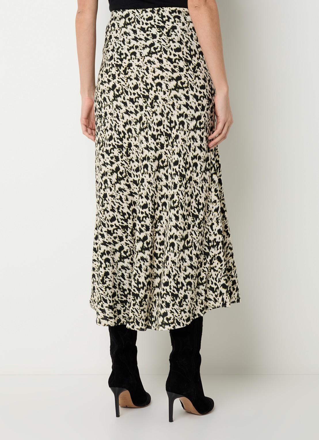ba&sh Paena midi rok met print - achterkant creme