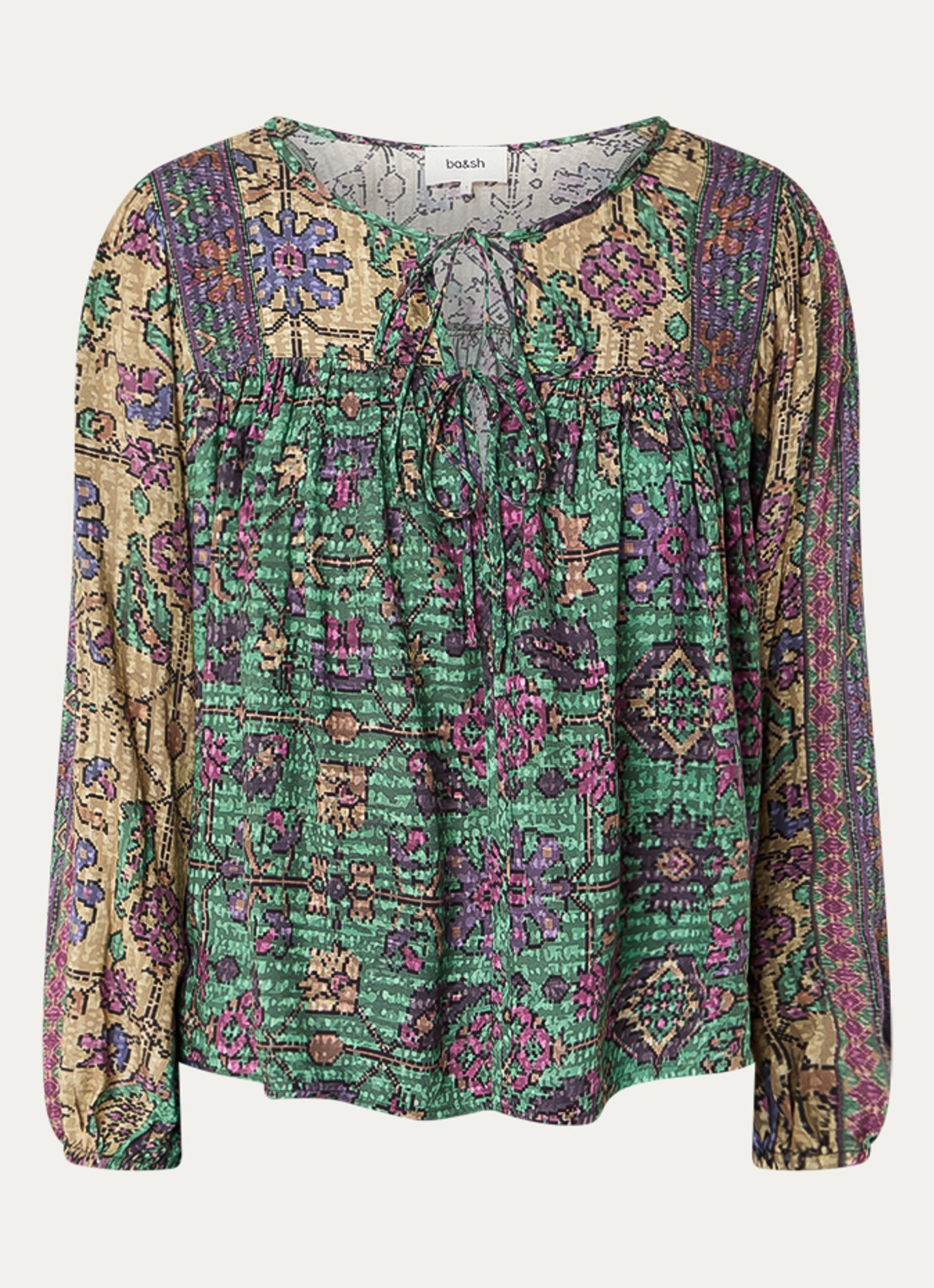 ba&sh Pamila tuniek met print - voorkant 2 groen