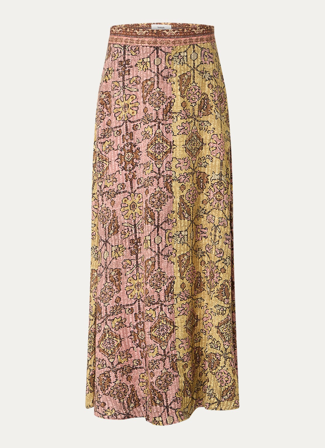 ba&sh Pario high waist maxi rok met print - voorkant 3 geel