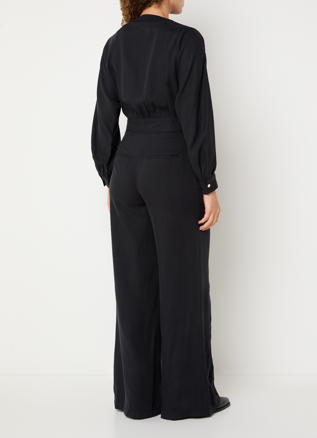 ba&sh Pere loose fit jumpsuit met ceintuur - achterkant 2 antraciet