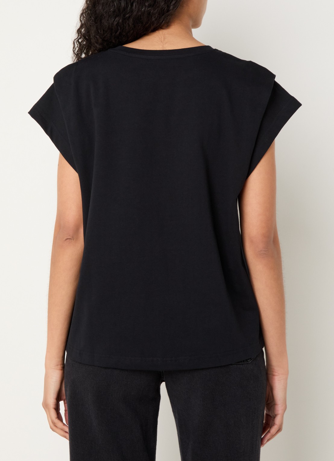 ba&sh Pio T-shirt met ronde hals - achterkant 4 zwart