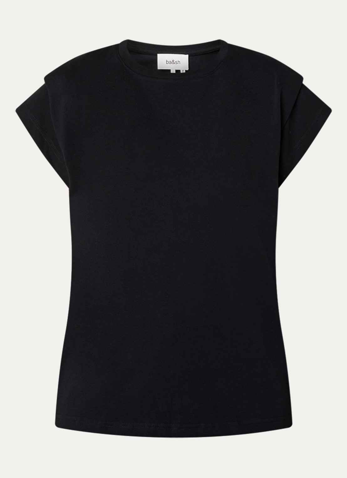 ba&sh Pio T-shirt met ronde hals - voorkant 2 zwart