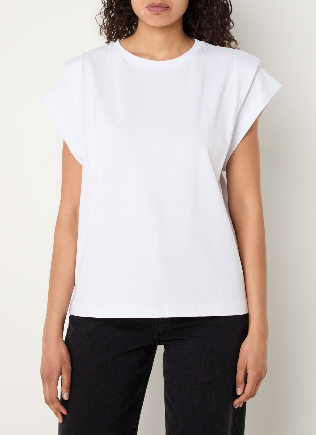 ba&sh Pio T-shirt met ronde hals - detail wit