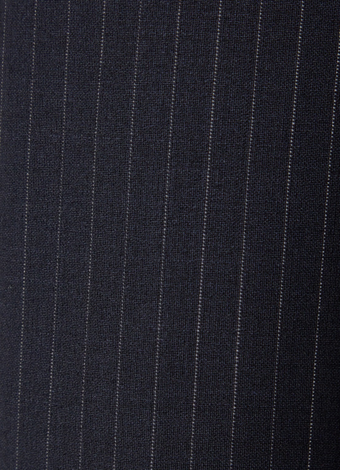 ba&sh Pistachio high waist wide fit pantalon in wolblend met krijtstreep - detail 5 donkerblauw