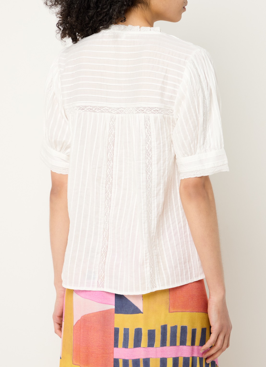 ba&sh Poeme blouse met details van kant - achterkant wit