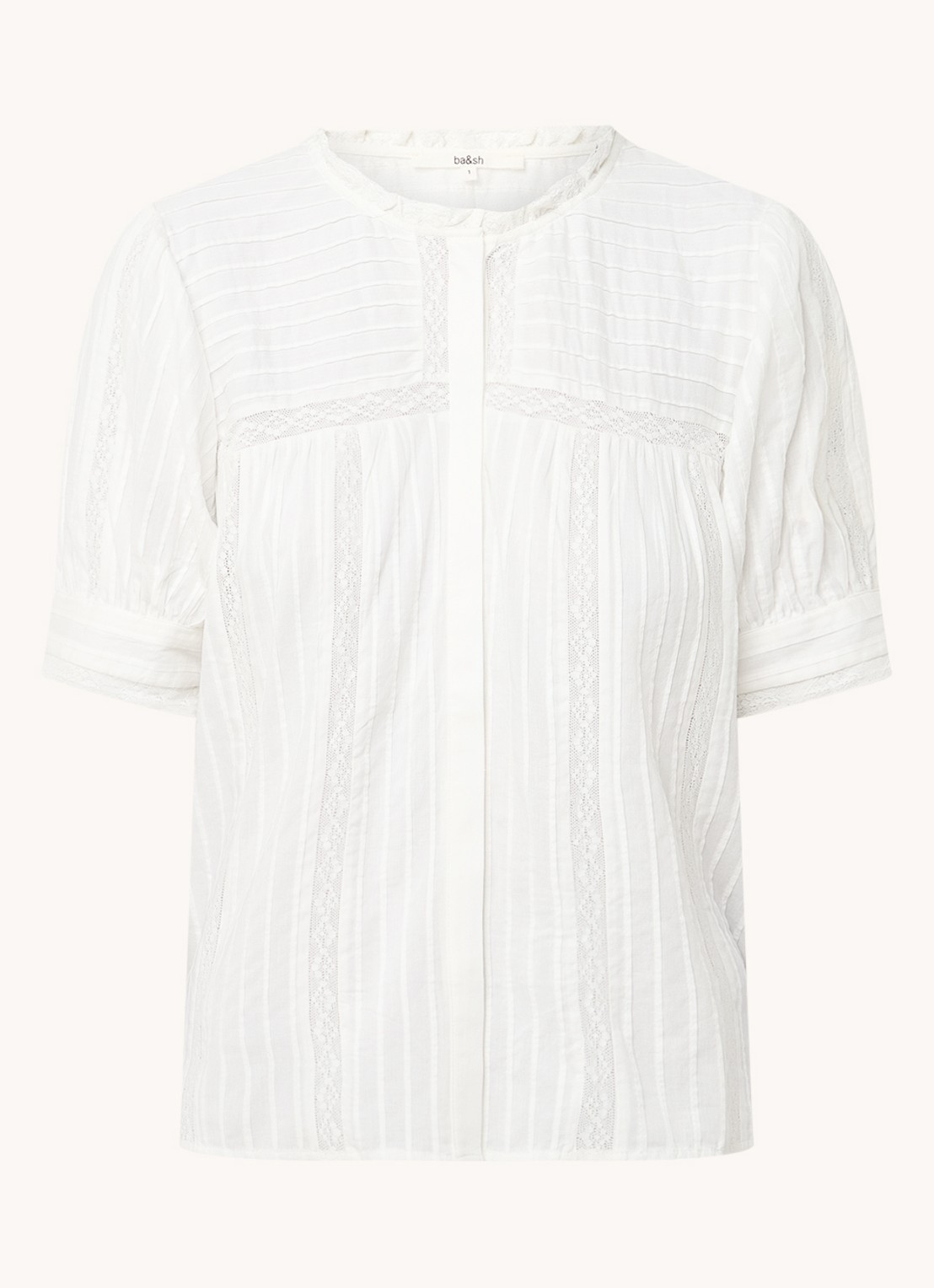 ba&sh Poeme blouse met details van kant - voorkant 3 wit