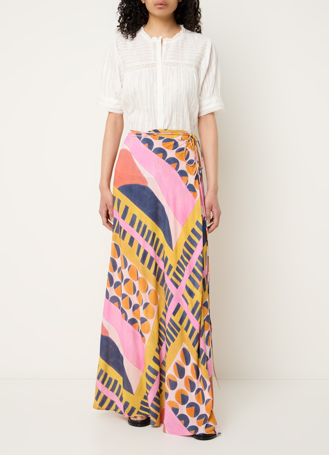 ba&sh Poeme blouse met details van kant - voorkant 4 wit