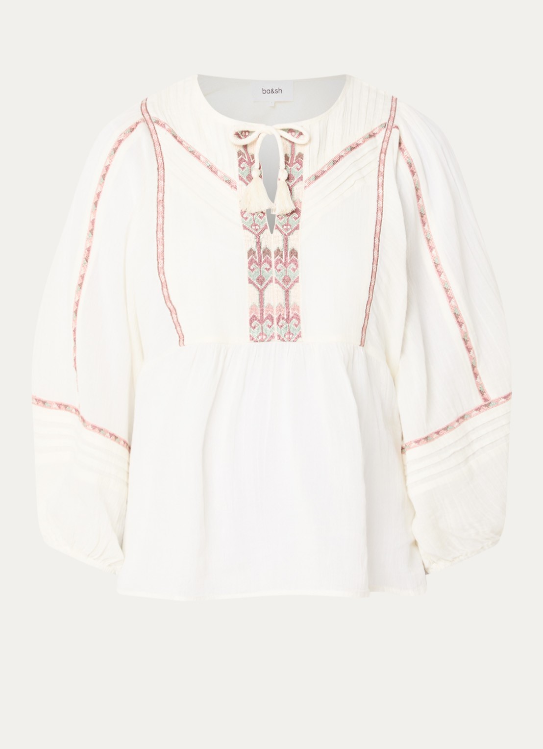 ba&sh Poeme tuniek met print - voorkant gebroken wit