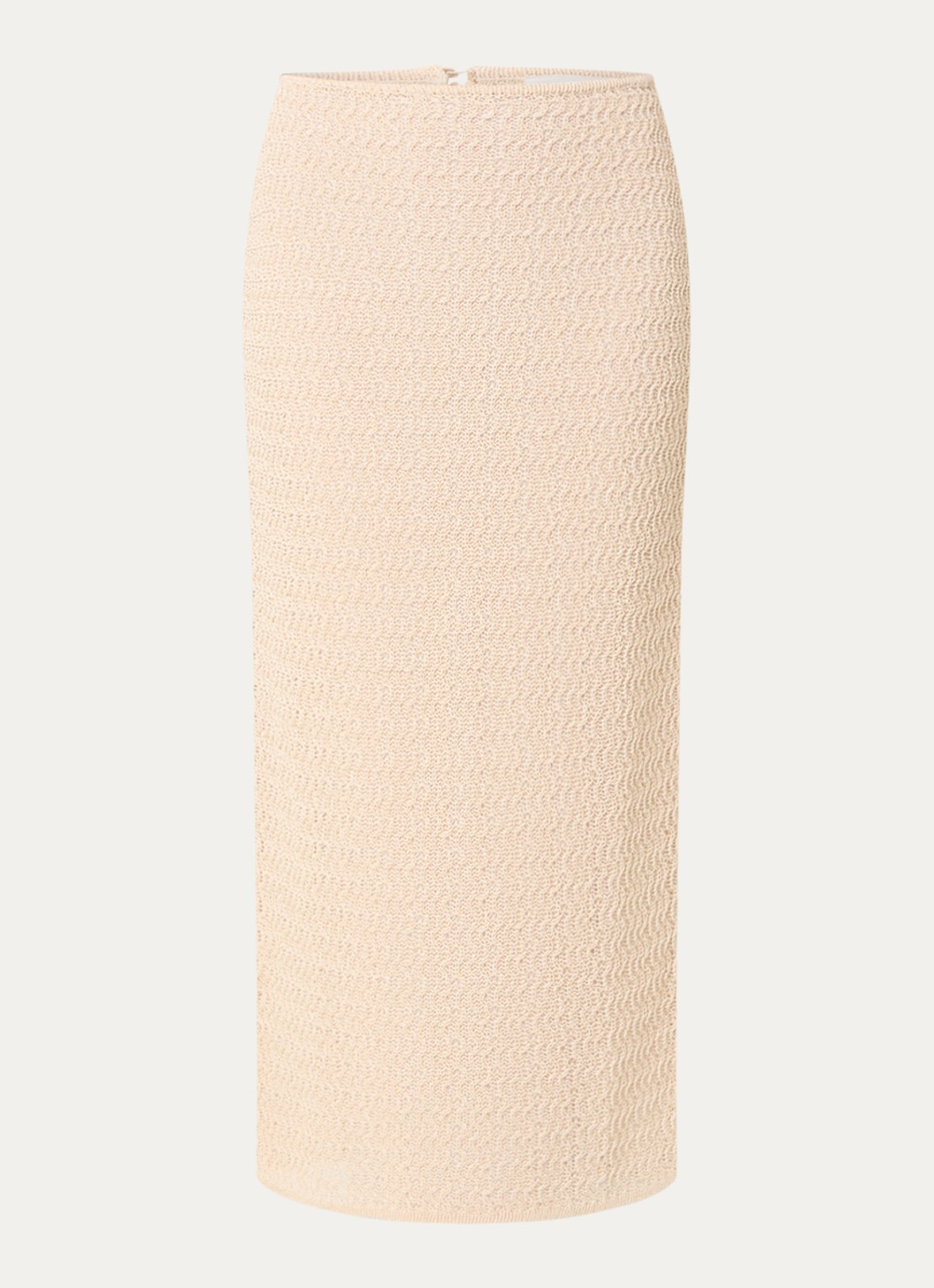 ba&sh Prettie grofgebreide semi-transparante maxi rok met split - voorkant 2 creme