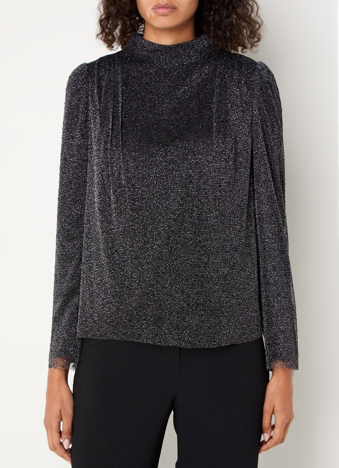 ba&sh Raba top met lurex en strass - detail zwart