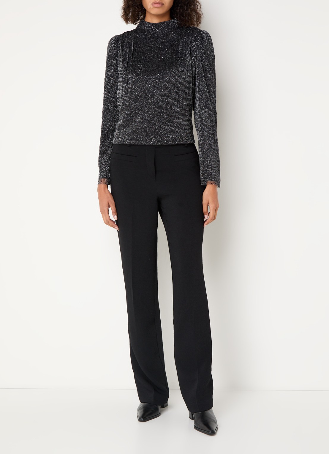 ba&sh Raba top met lurex en strass - voorkant 5 zwart