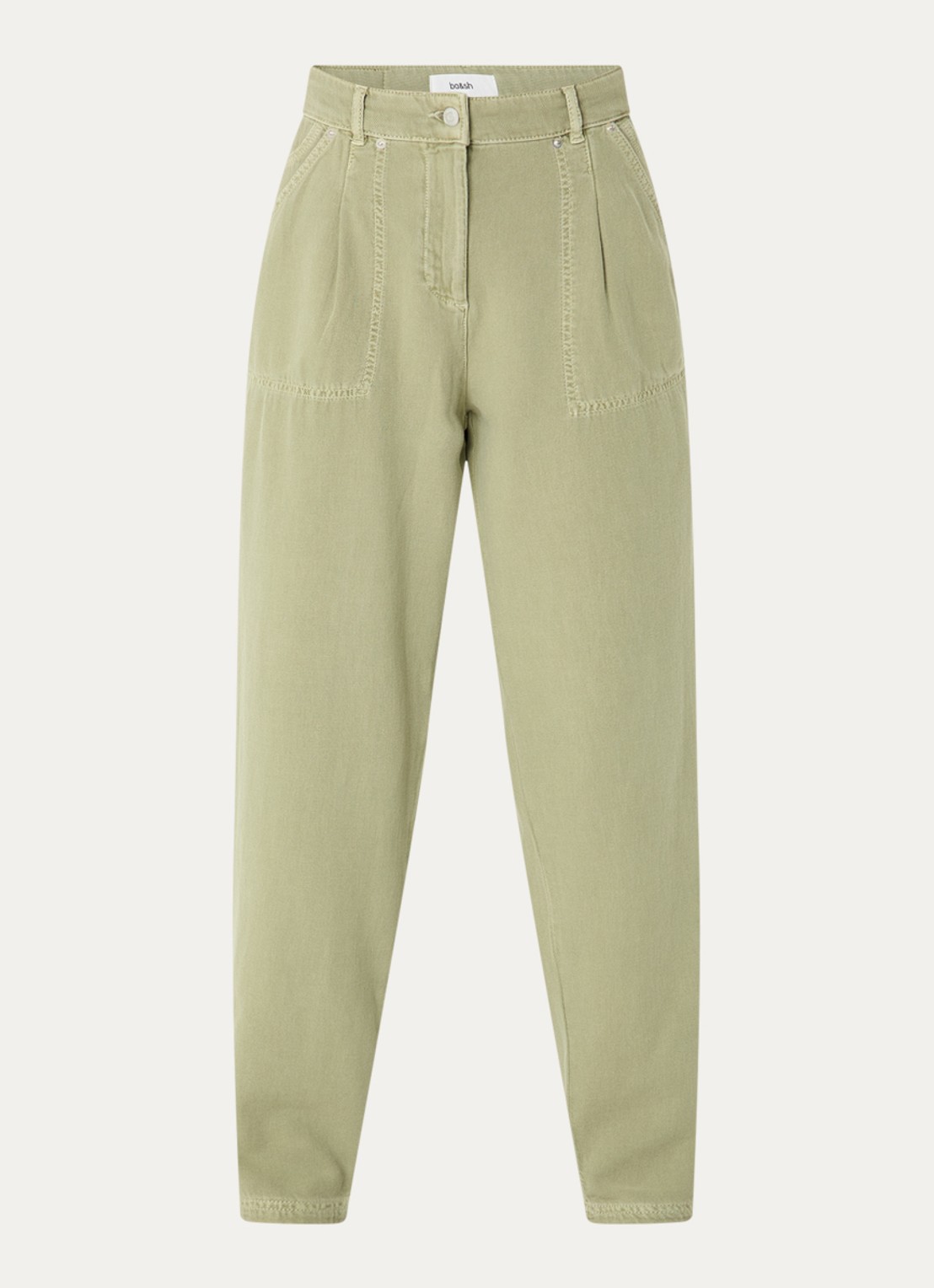ba&sh Raja mid waist loose fit broek met steekzakken - voorkant 2 olijfgroen