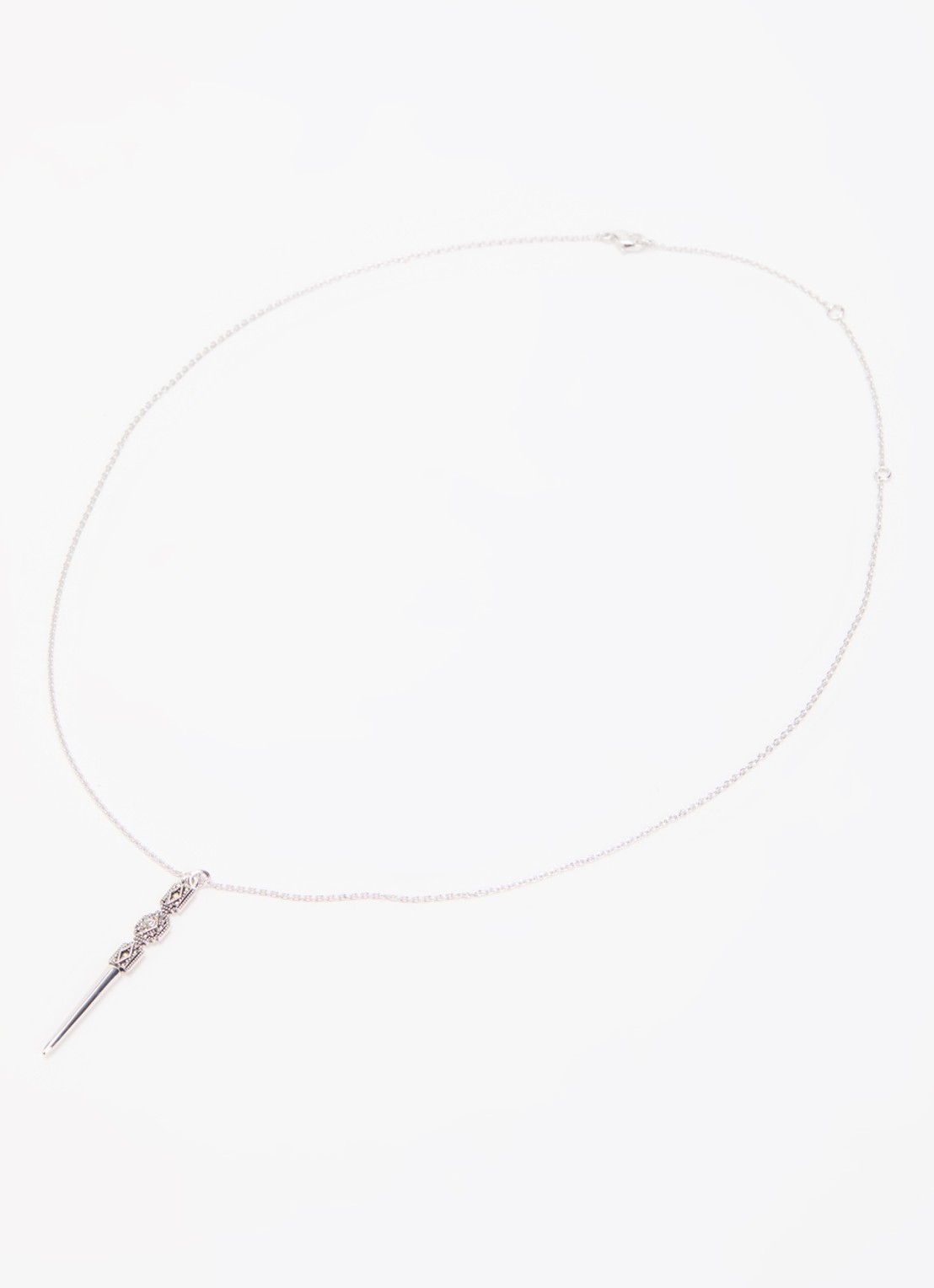 ba&sh Rene ketting met kristal - detail 2 zilver