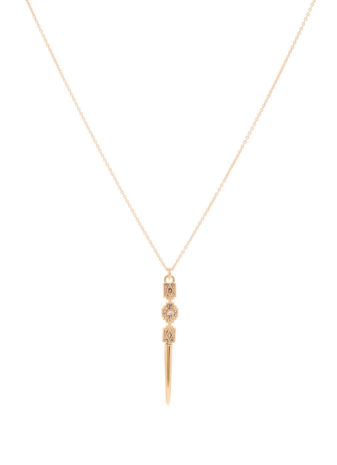 ba&sh Rene ketting met kristal - voorkant 3 goud