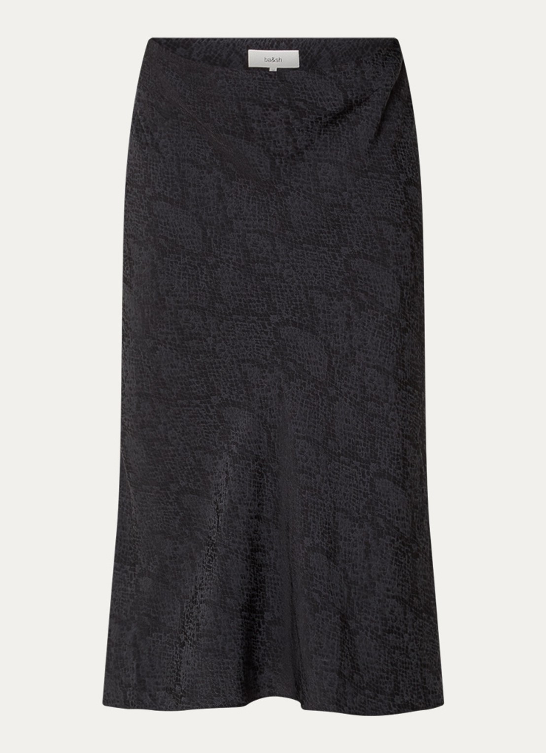 ba&sh Rista midi rok met slangenprint - voorkant 2 zwart