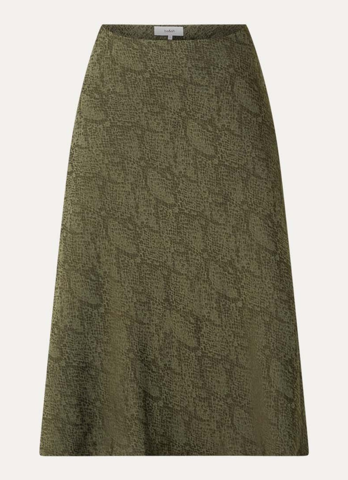 ba&sh Rista midi rok met slangenprint - voorkant 2 legergroen