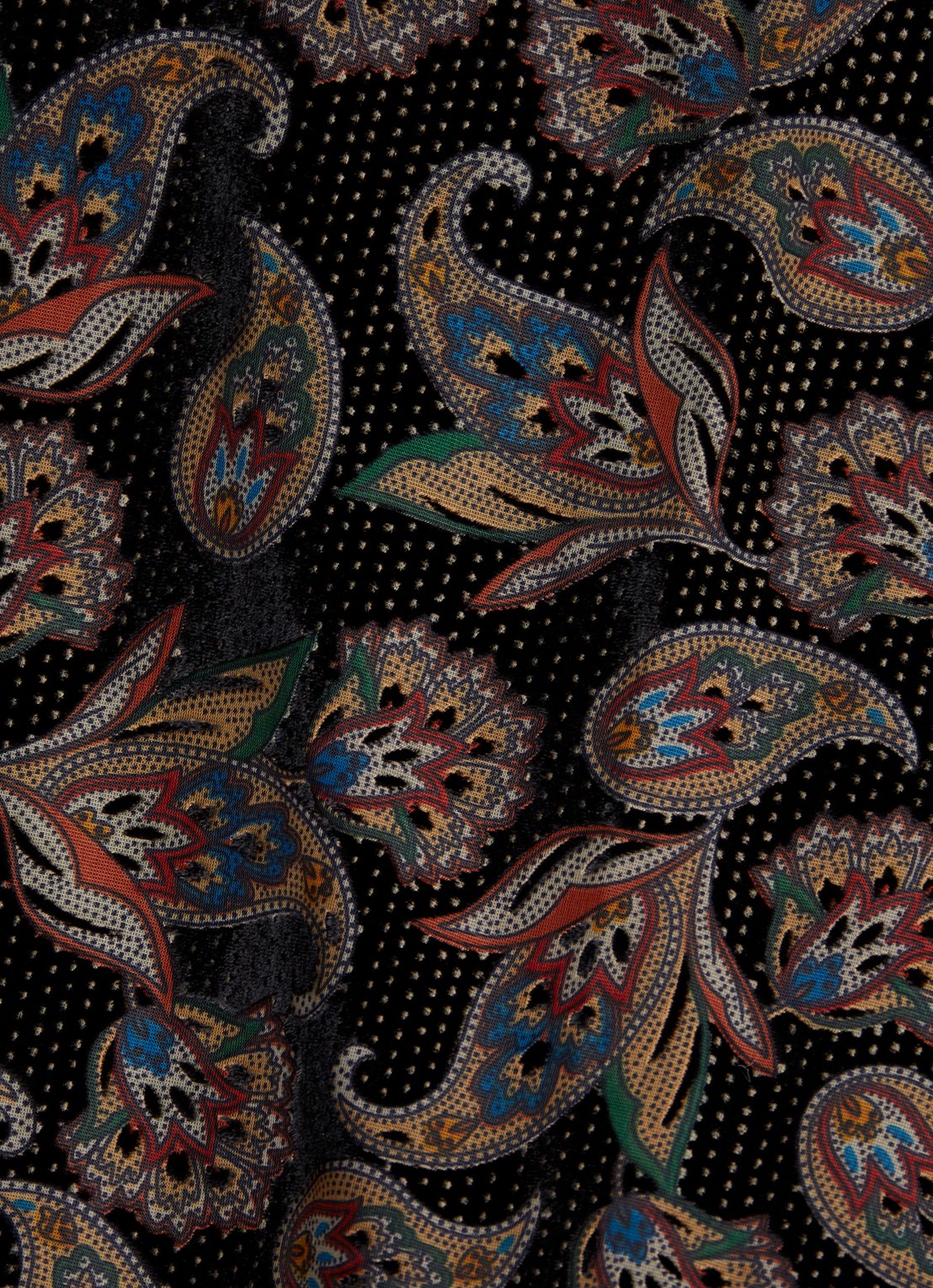 ba&sh Roane midi tuniekjurk met paisley dessin - detail 5 zwart