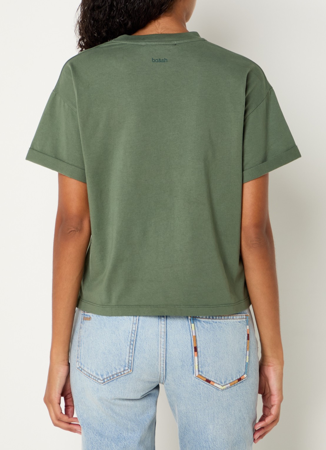 ba&sh Rosie T-shirt met ronde hals - achterkant legergroen
